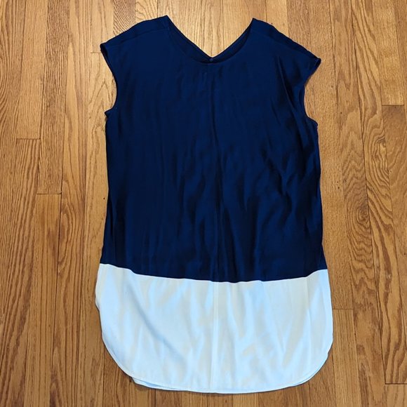 Madewell Color Block Tunic Dress Blue and White Size Large - Picture 2 of 9